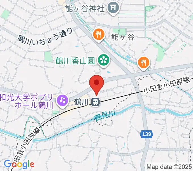 スガナミ楽器 鶴川駅前センターの地図