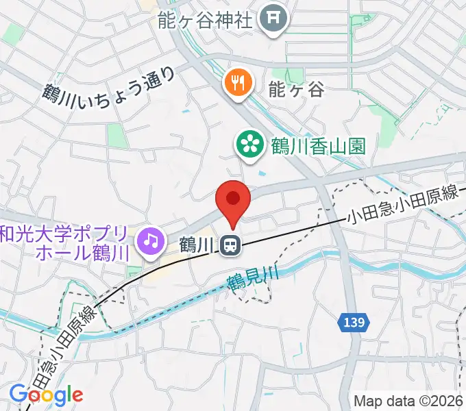 スガナミ楽器 鶴川駅前センターの地図