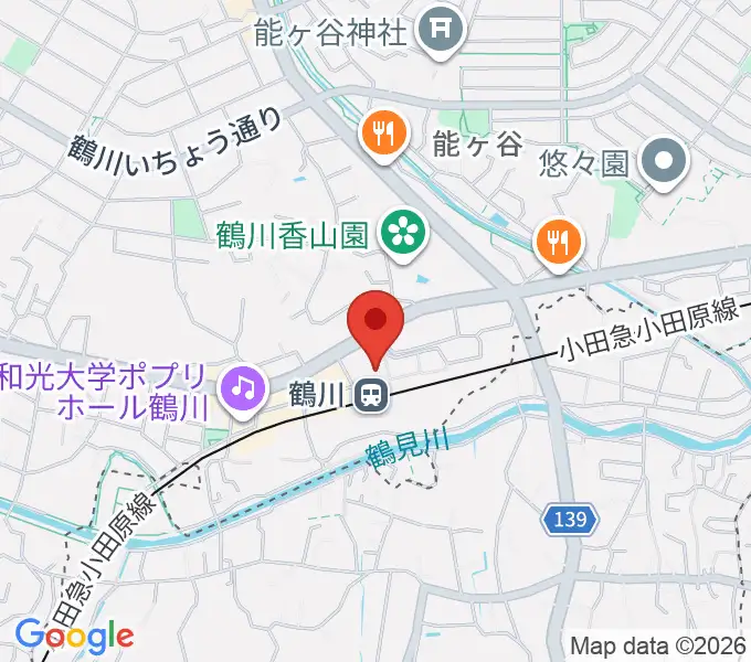 スガナミ楽器 鶴川駅前センターの地図