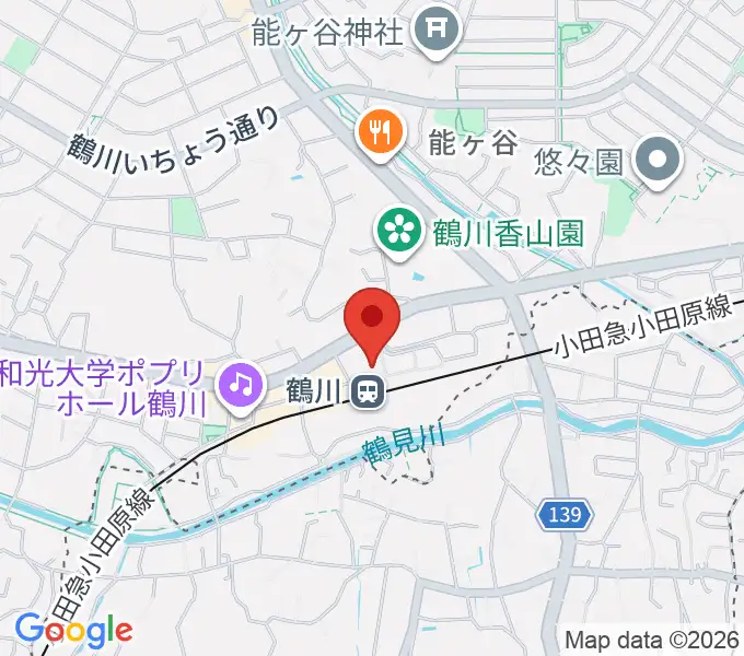 スガナミ楽器 鶴川駅前センターの地図