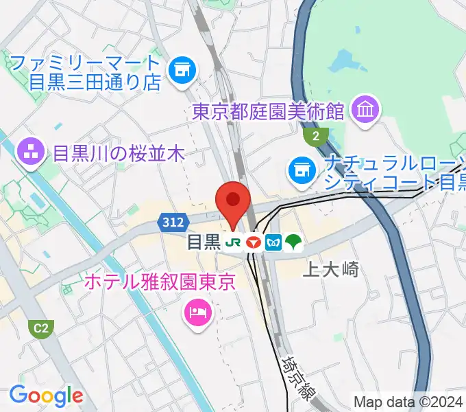 スガナミミュージックサロン目黒の地図