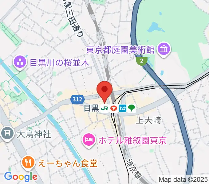 スガナミミュージックサロン目黒の地図