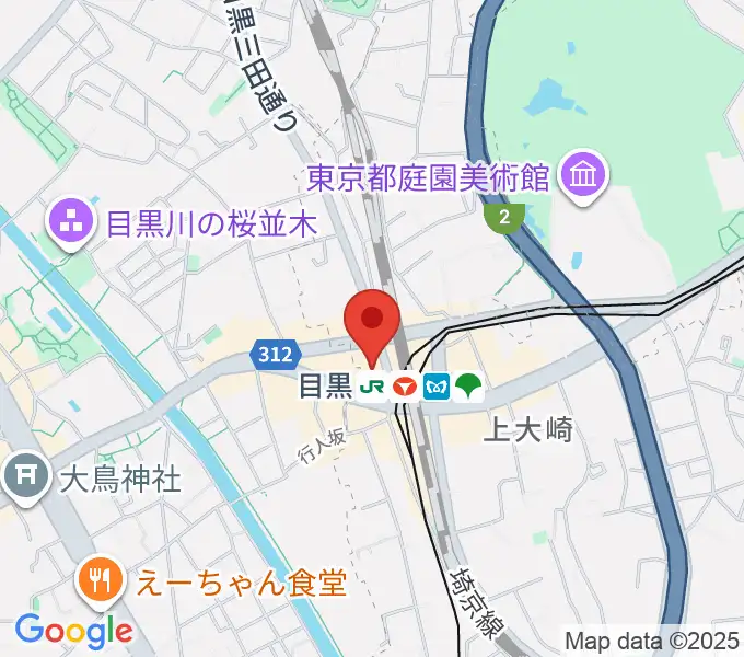 スガナミミュージックサロン目黒の地図