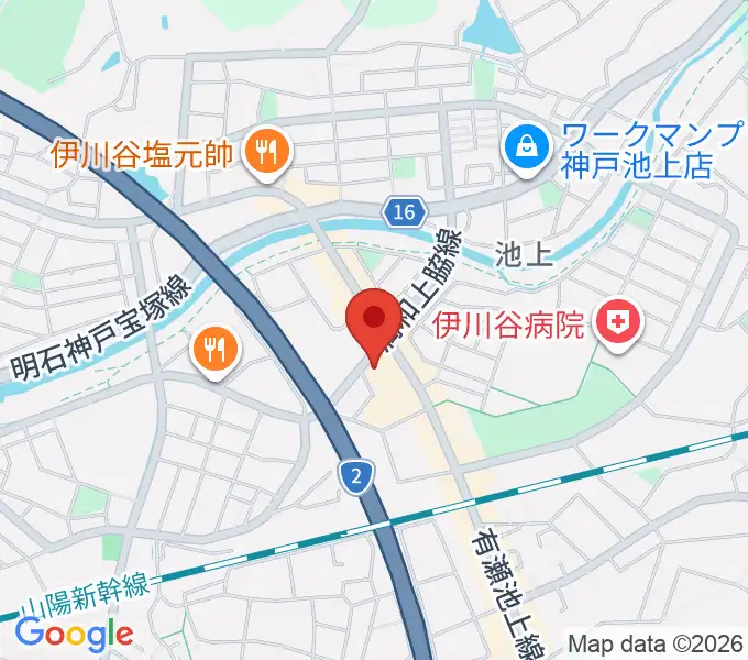 スガナミ楽器 伊川谷ミュージックセンターの地図