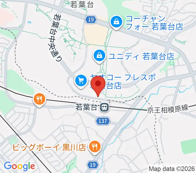 スガナミ楽器 若葉台センターの地図