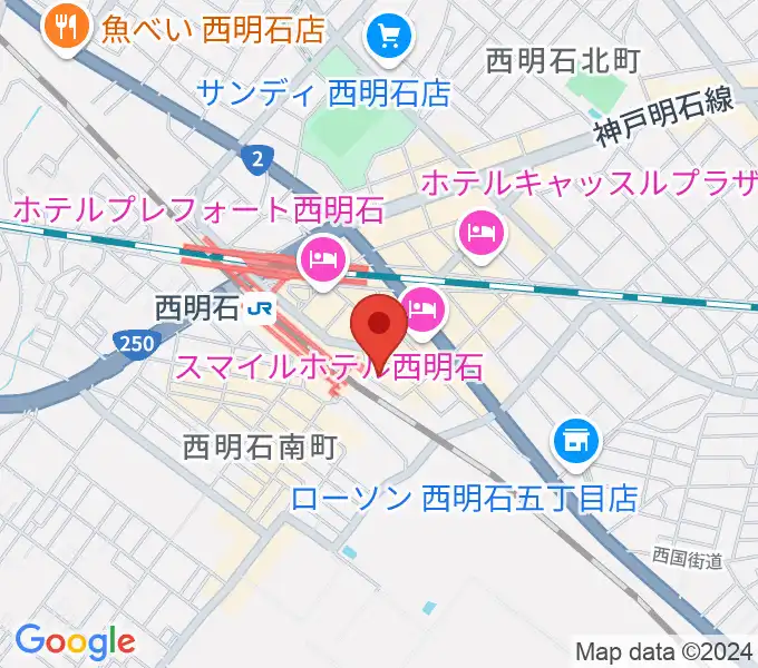 スガナミ楽器 西明石ミュージックセンターの地図