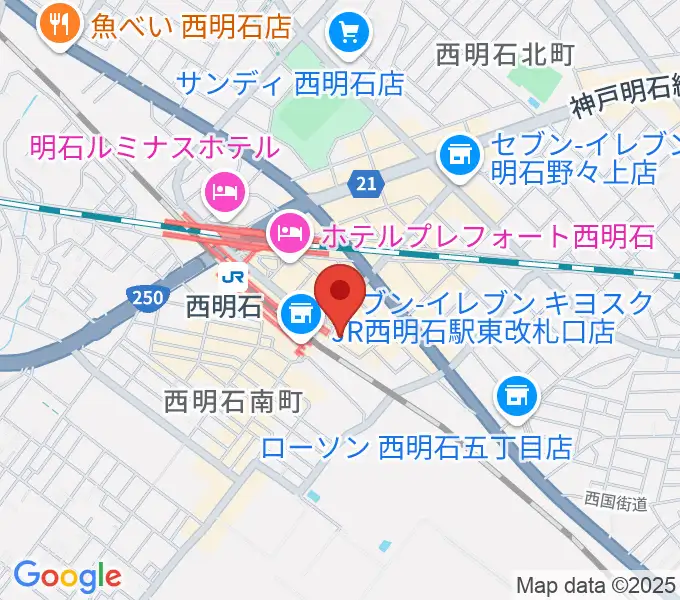 スガナミ楽器 西明石ミュージックセンターの地図