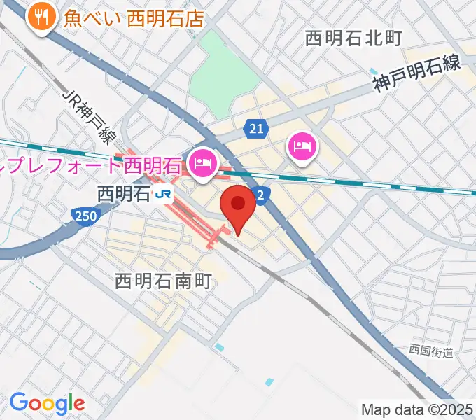 スガナミ楽器 西明石ミュージックセンターの地図