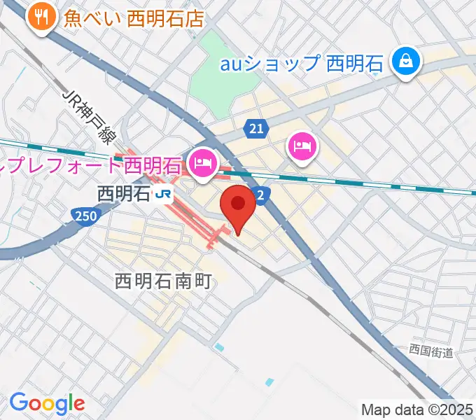 スガナミ楽器 西明石ミュージックセンターの地図