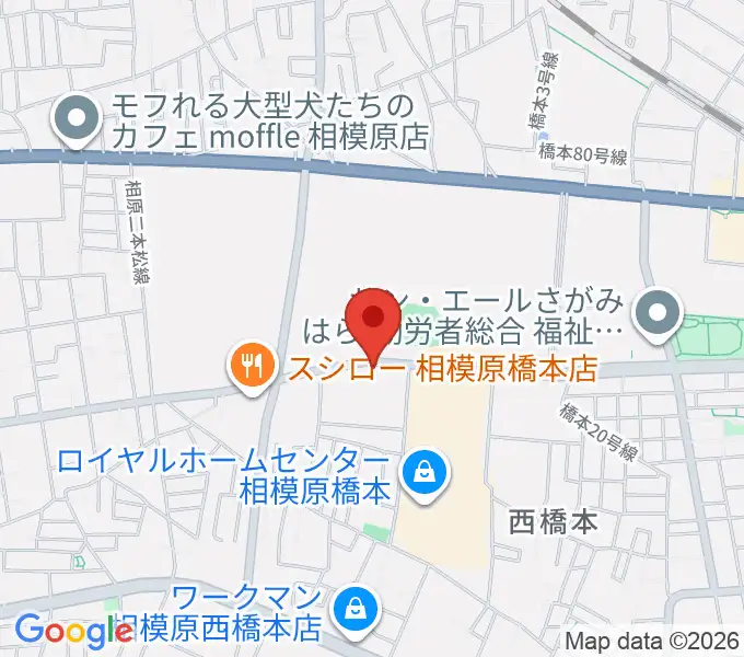 スガナミ楽器 西橋本センターの地図