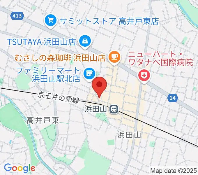 スガナミ楽器 浜田山センターの地図
