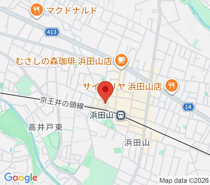 スガナミ楽器 浜田山センターの地図