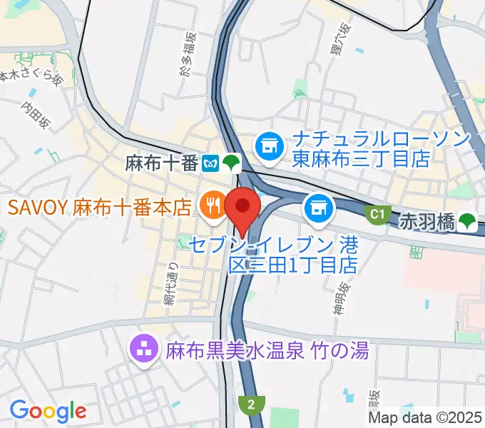 スガナミ楽器 麻布センターの地図