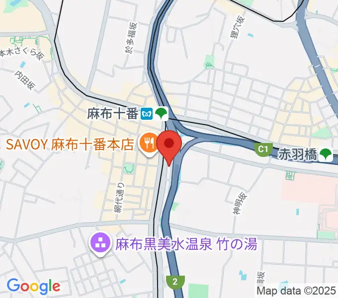 スガナミ楽器 麻布センターの地図