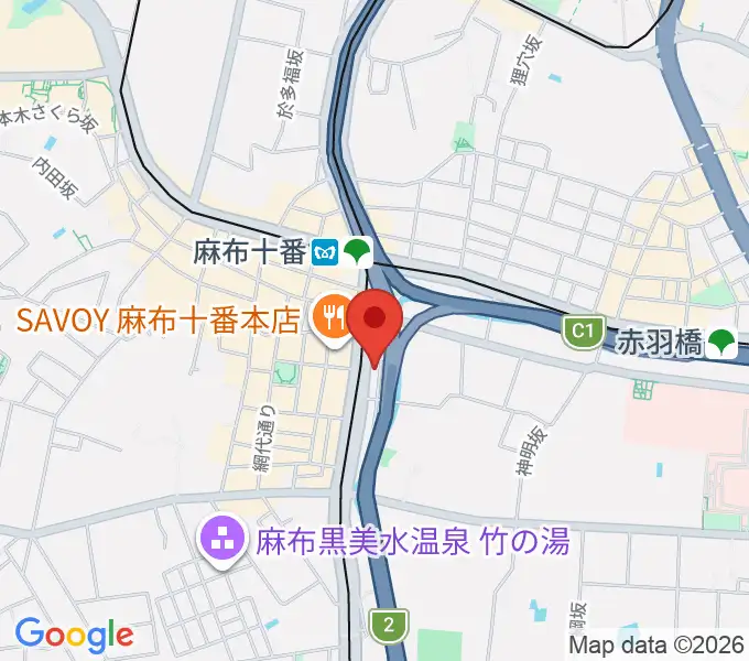 スガナミ楽器 麻布センターの地図