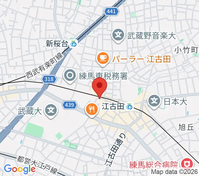 エークラスミュージック 江古田センターの地図