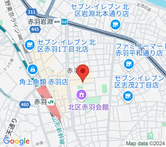 エークラスミュージック赤羽センターの地図