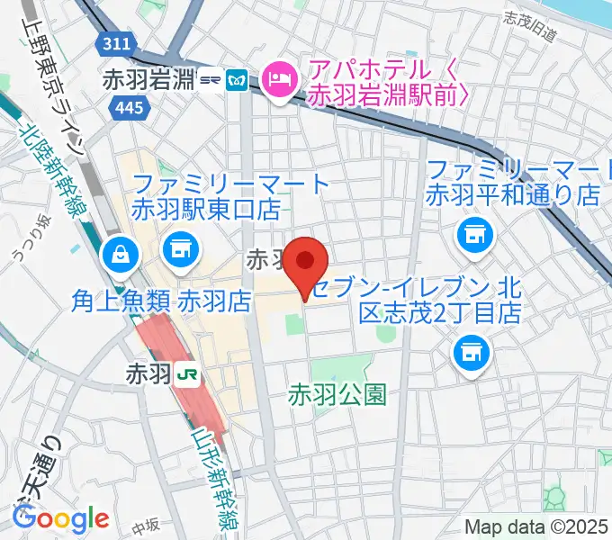 エークラスミュージック赤羽センターの地図