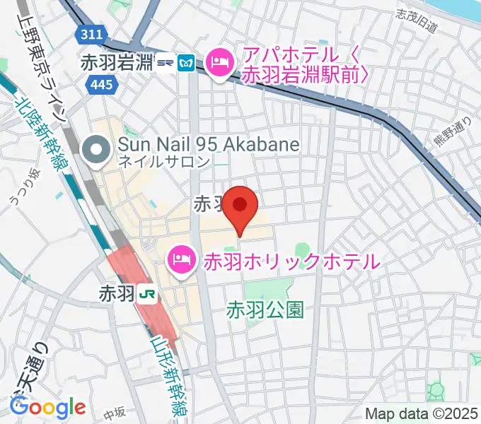 エークラスミュージック赤羽センターの地図