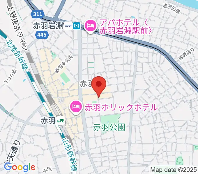 エークラスミュージック赤羽センターの地図