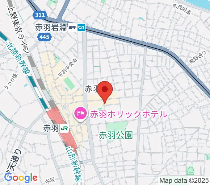 エークラスミュージック赤羽センターの地図
