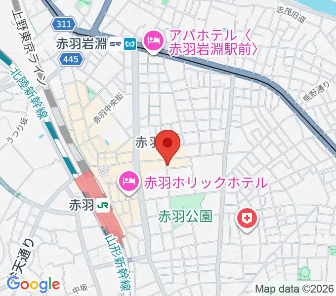 エークラスミュージック赤羽センターの地図