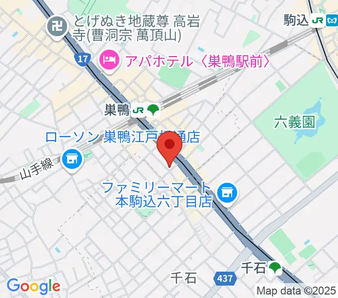 エークラスミュージック 巣鴨センターの地図