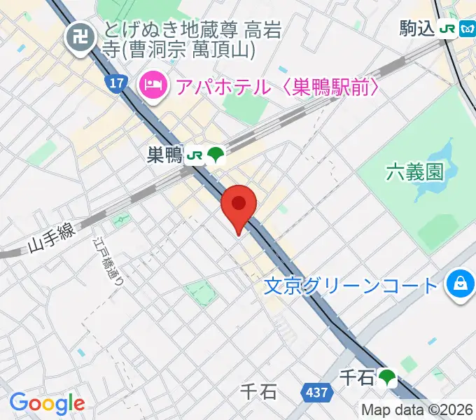 エークラスミュージック 巣鴨センターの地図