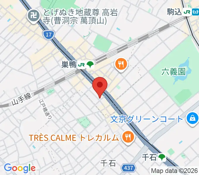 エークラスミュージック 巣鴨センターの地図