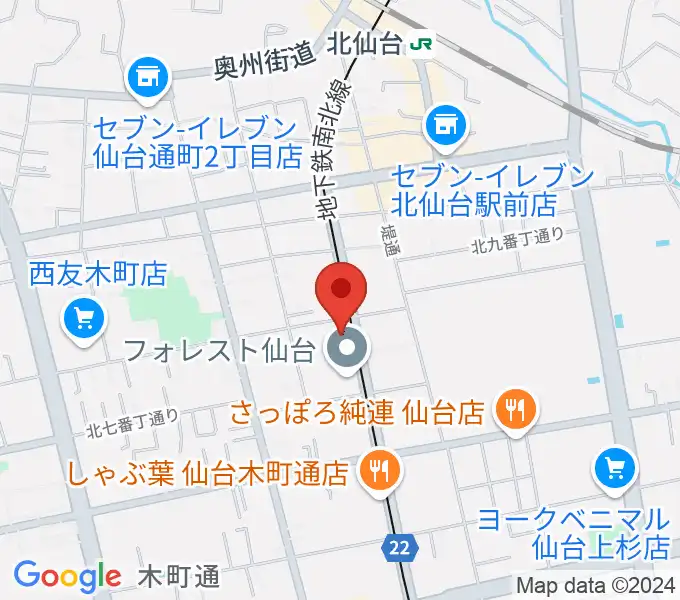 ラフォーレギター教室の地図