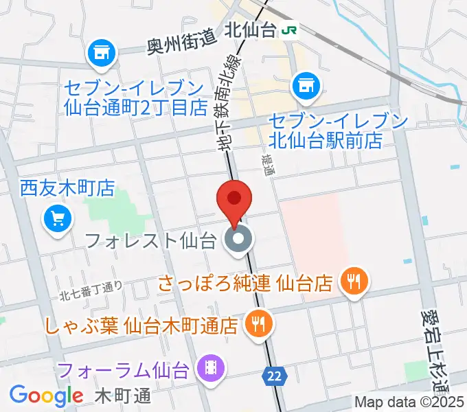 ラフォーレギター教室の地図