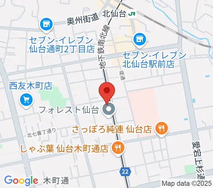 ラフォーレギター教室の地図