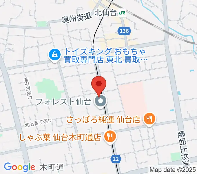 ラフォーレギター教室の地図
