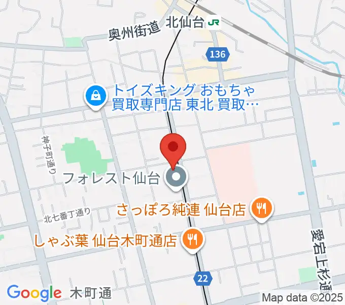 ラフォーレギター教室の地図