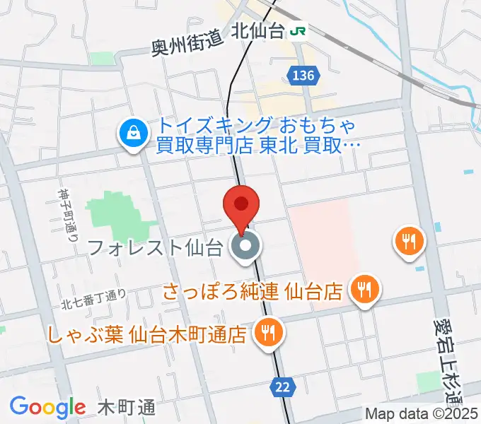 ラフォーレギター教室の地図