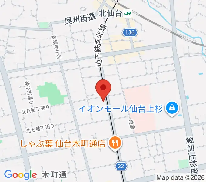 ラフォーレギター教室の地図