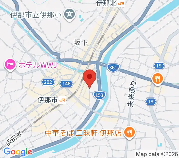 伊那楽器 音楽教室の地図