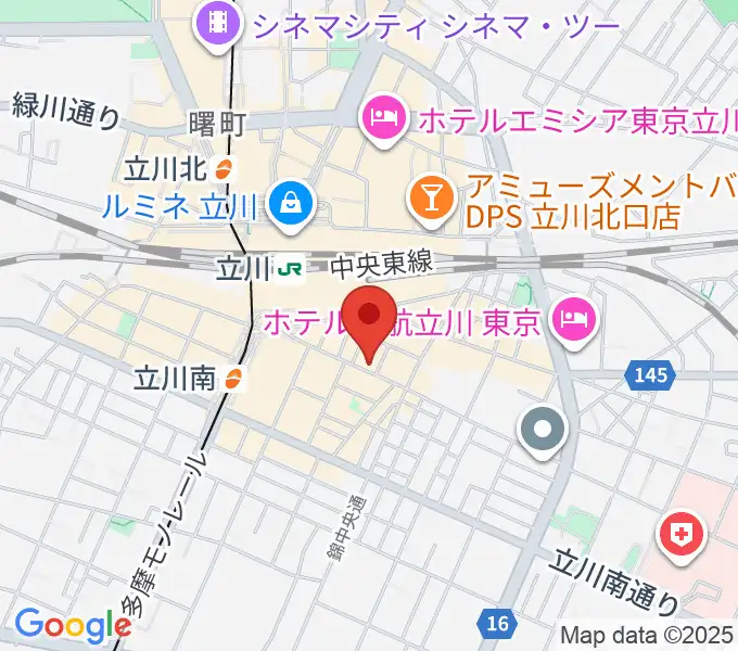 MUSICJOY立川南の地図