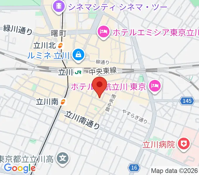 MUSICJOY立川南の地図