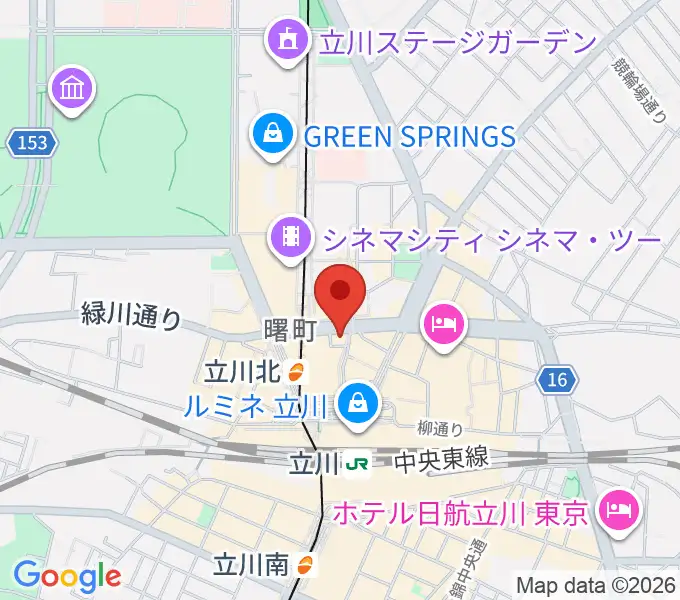宮地楽器 MUSICJOY立川北の地図