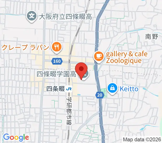 四條畷学園音楽教室の地図