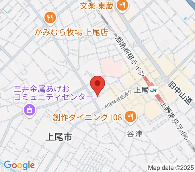 中野音楽教室の地図
