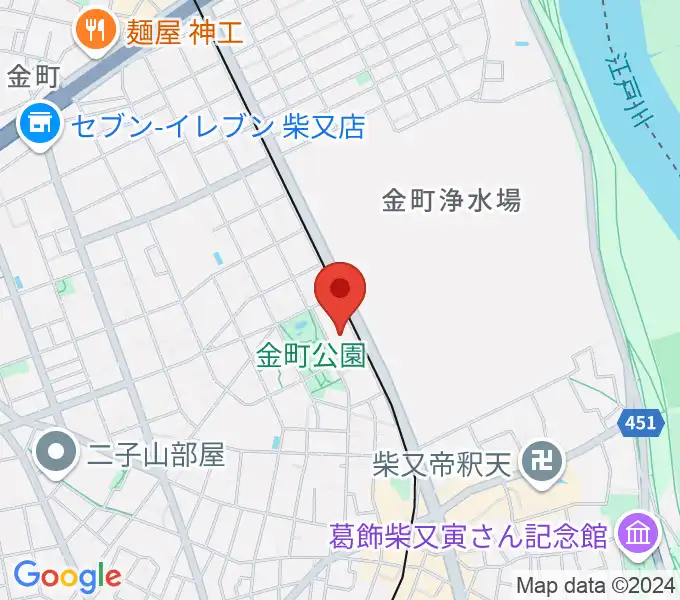 田中音楽教室 金町公園前の地図