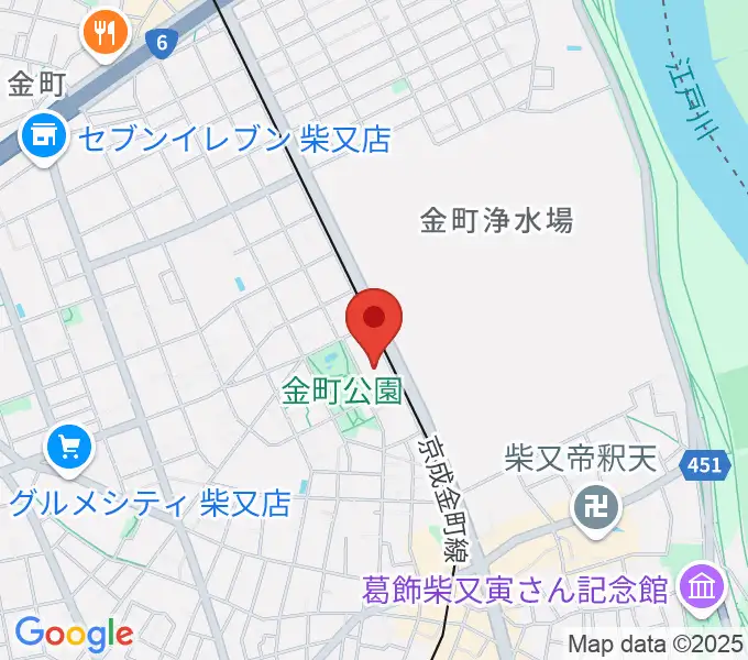 田中音楽教室 金町公園前の地図