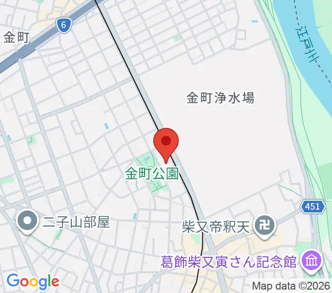 田中音楽教室 金町公園前の地図