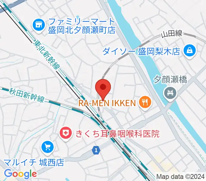 伊藤隆盛岡ギター教室の地図