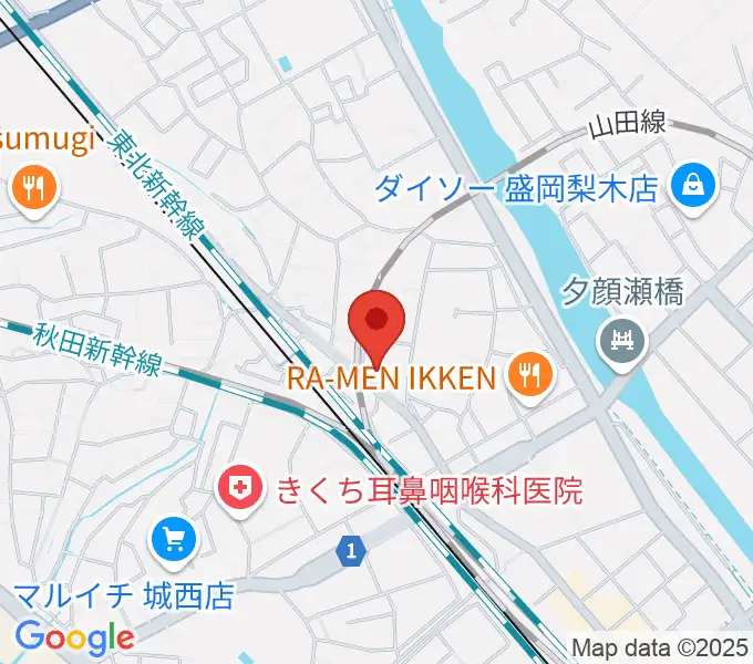 伊藤隆盛岡ギター教室の地図