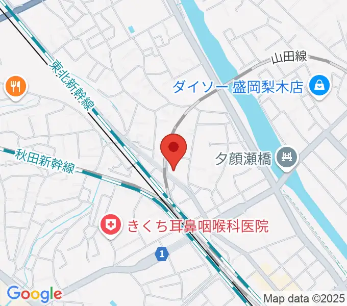 伊藤隆盛岡ギター教室の地図