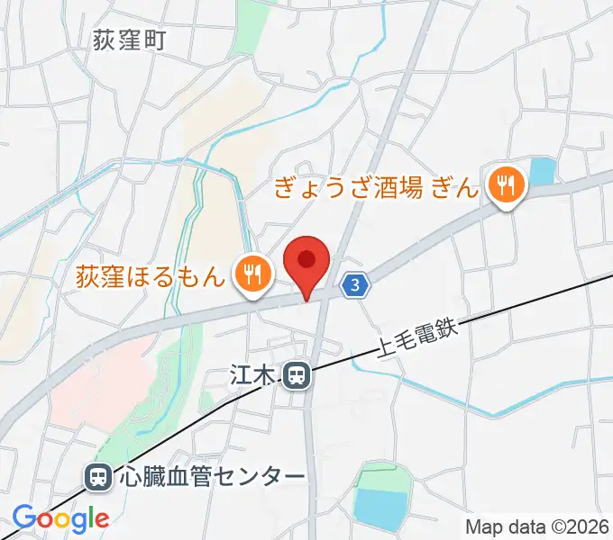 群馬中央ギター学院の地図