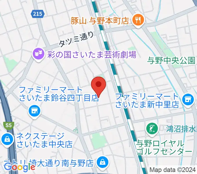 森淳一ギター、ウクレレ教室の地図